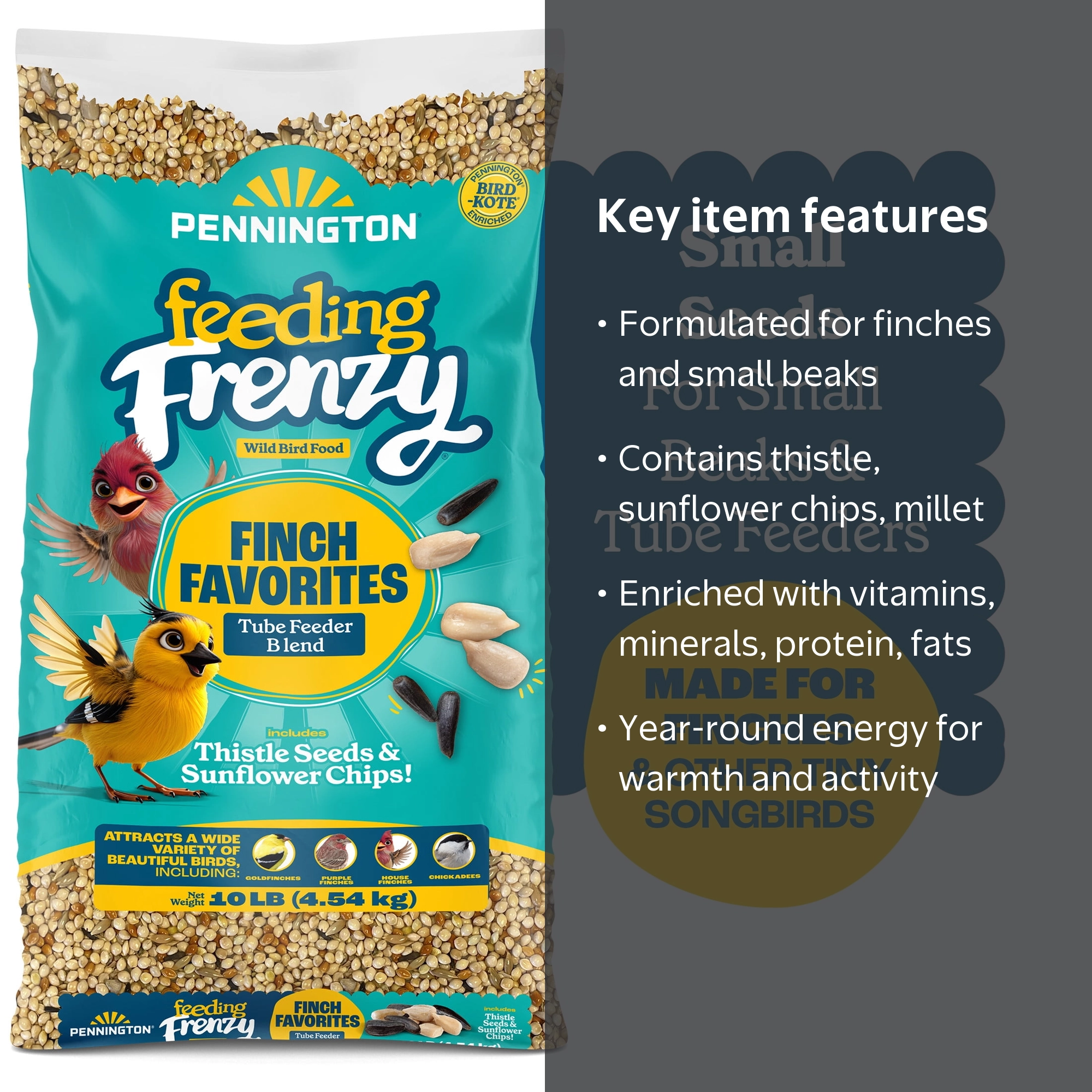 Pennington Feeding Frenzy Finch Favorite, Wild Bird Seed Mix, Bird