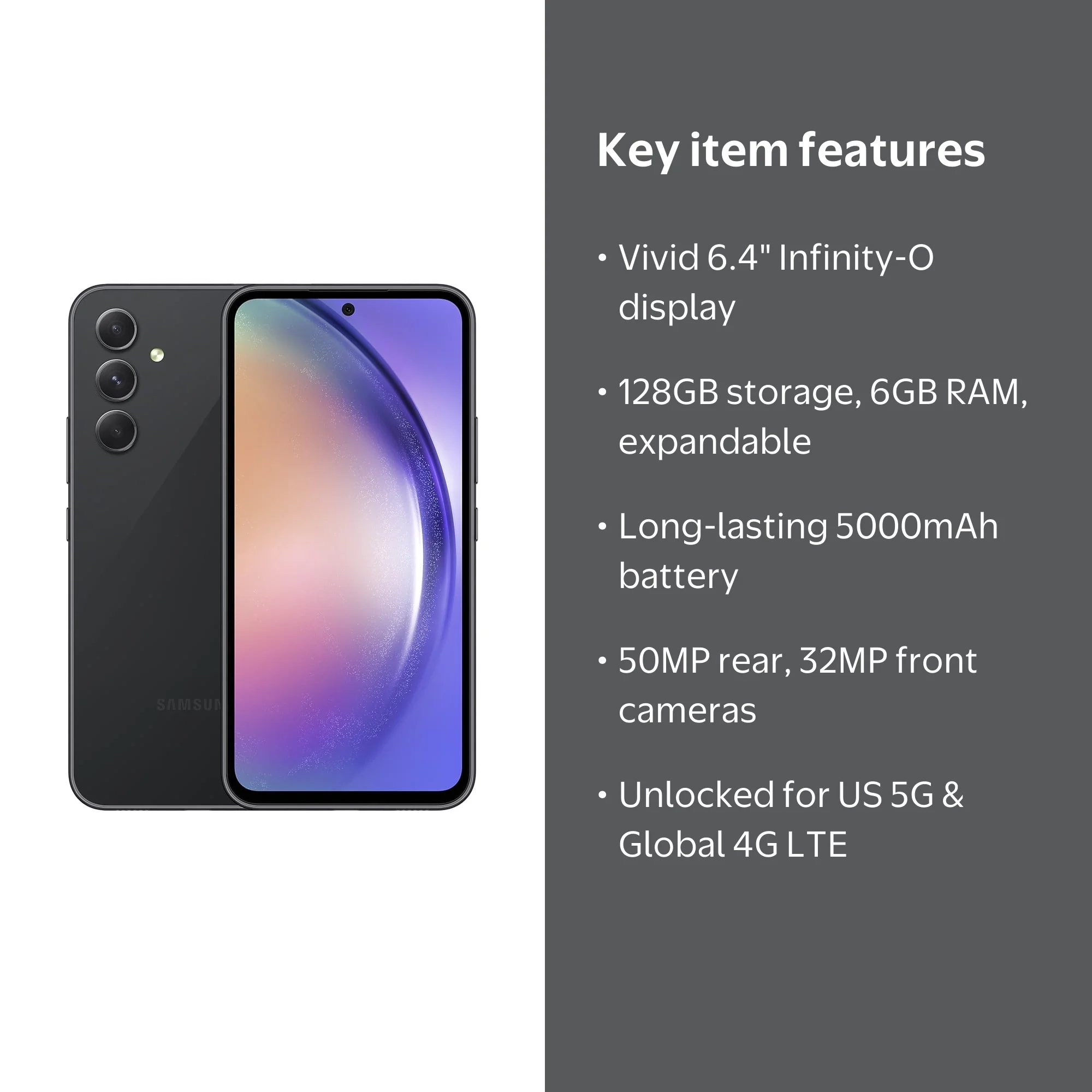 SAMSUNG Mobile Galaxy A54 5G, 128GB, 6GB, 6.4