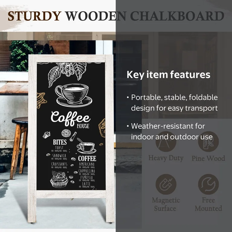 DOLLAR BOSS A-Frame Sign Chalkboard Sign, Two-Sided Outdoor Chalk