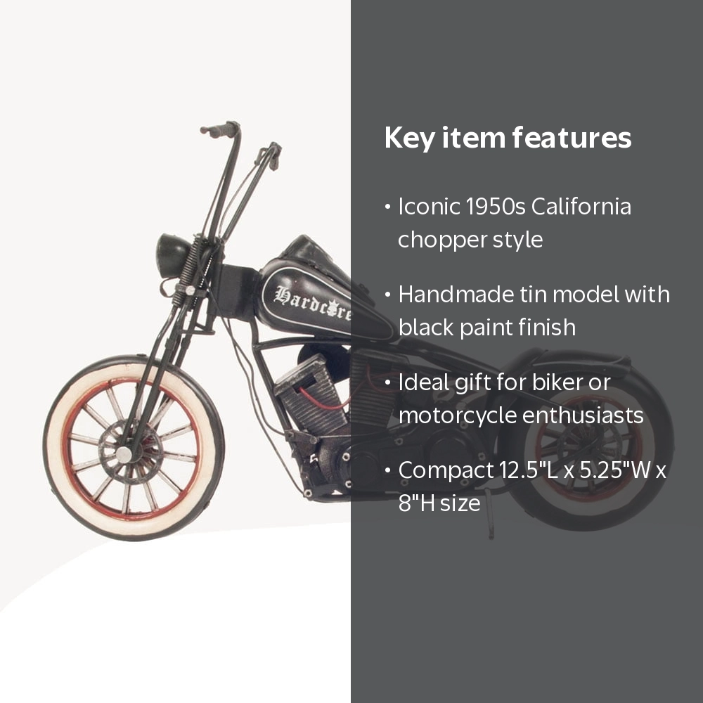Old-Modern Handicrafts 67 Chopper Play Motorcycle, Handmade, Metal