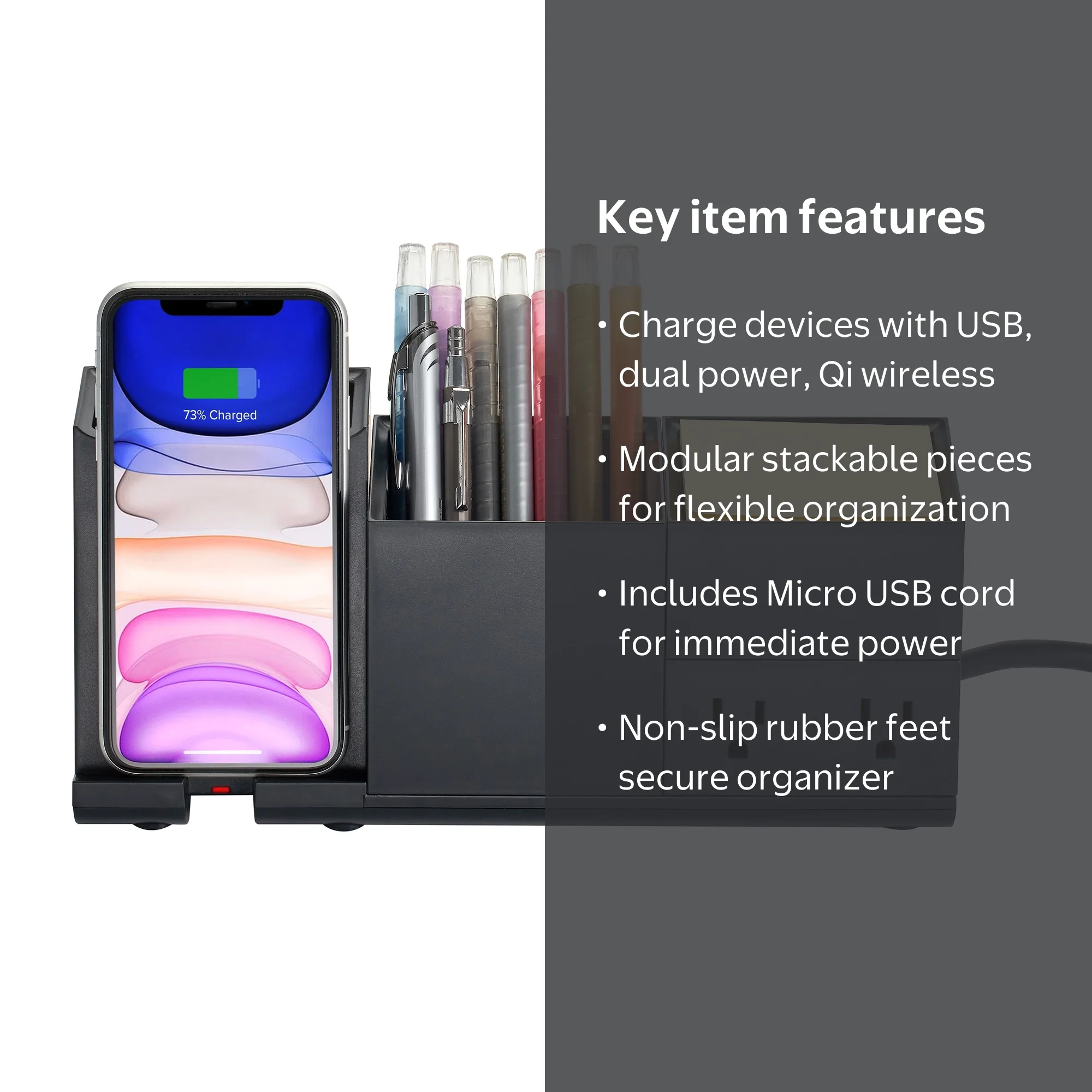 Bostitch Konnect‚Ñ¢ Wireless Charging Desk Organizer Kit - Walmart.com