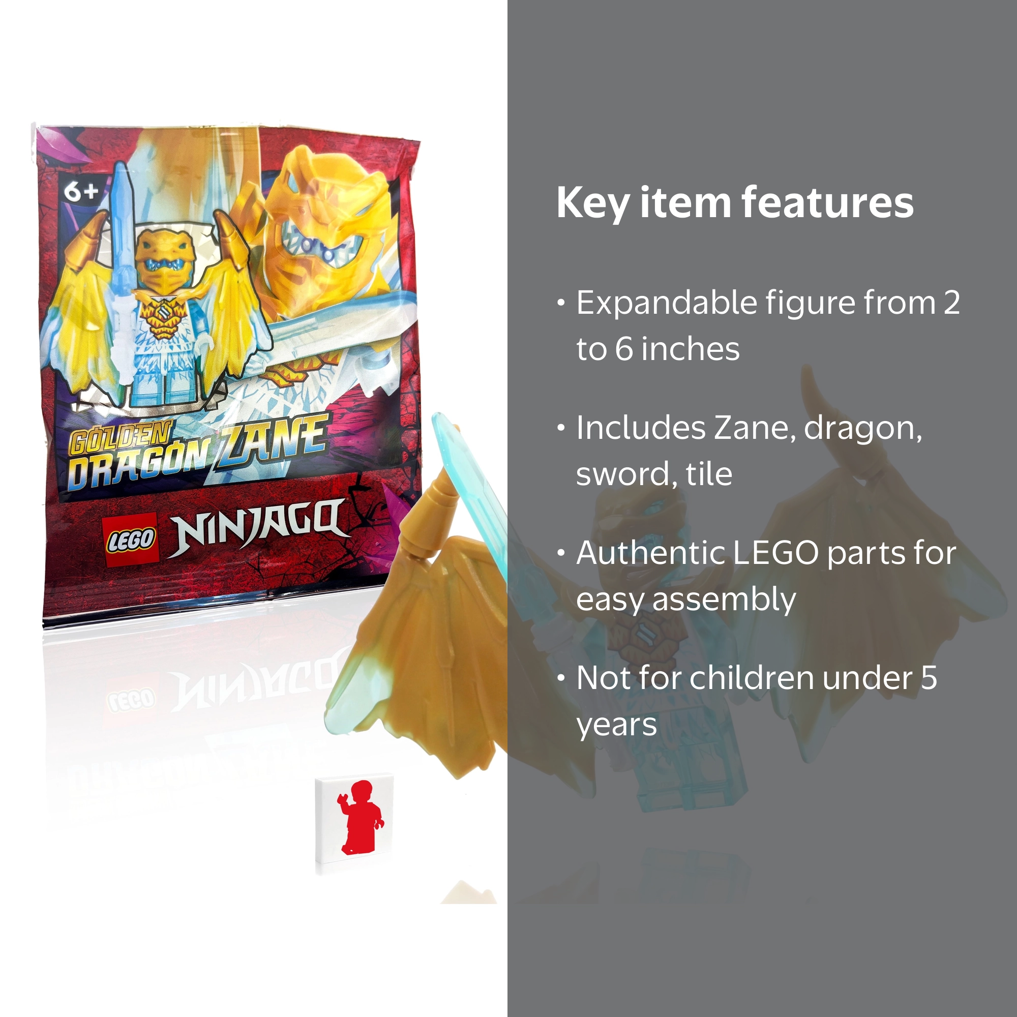 LEGO NINJAGO Crystalized Minifigure - Zane (Golden Dragon) with