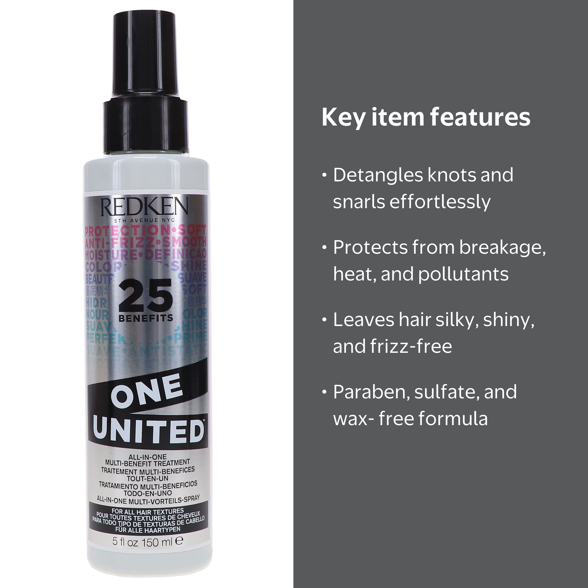 Redken One United Multi-Benefit Treatment Spray, 5 oz, Hair