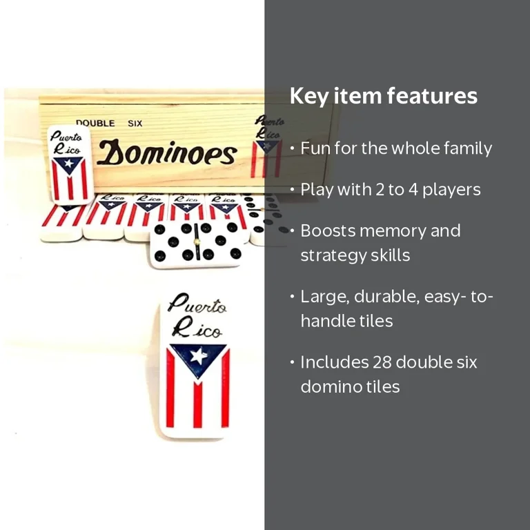 Puerto Rico Domino Set Flag Double Six - Walmart.com