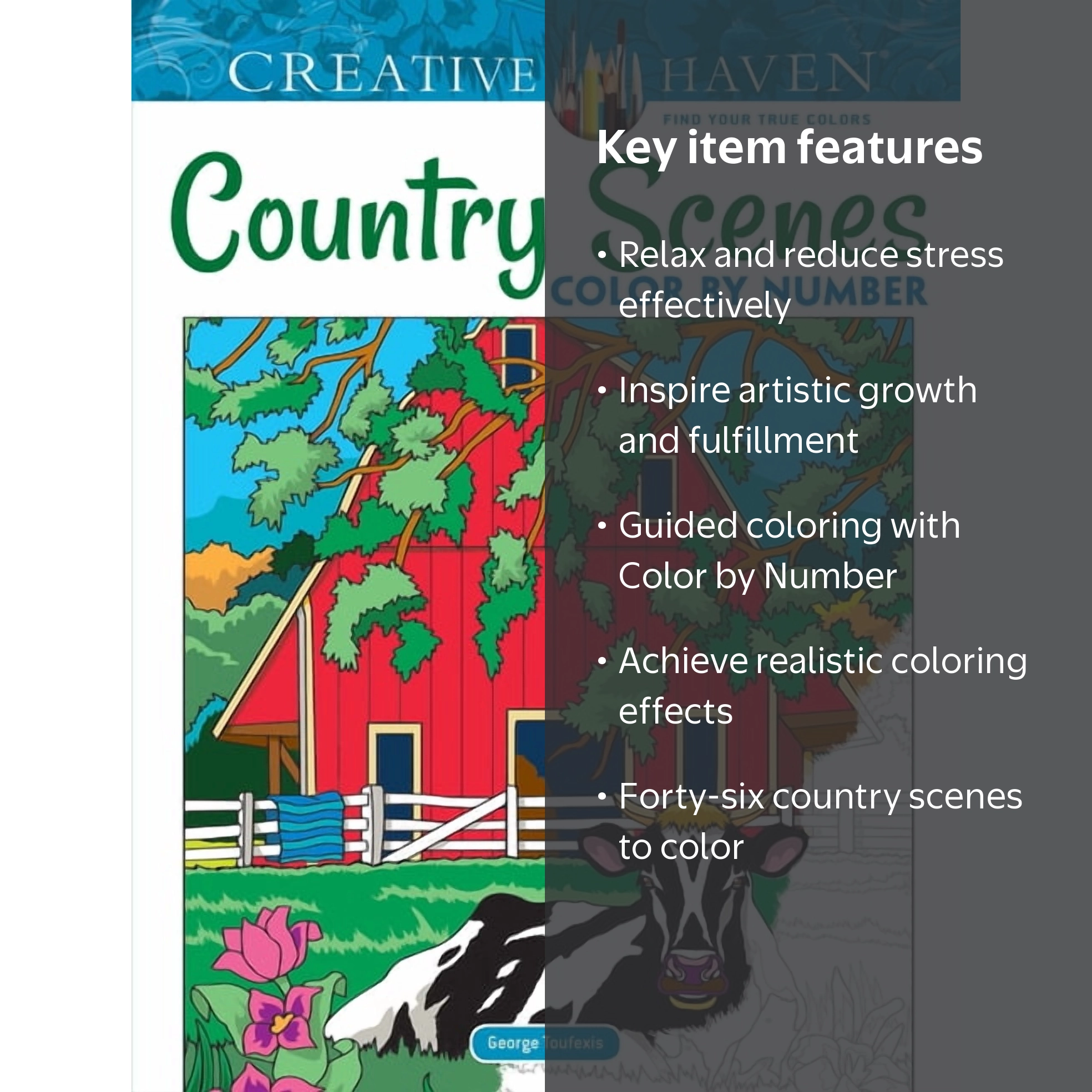 Adult Coloring: Creative Haven Country Scenes Color by Number