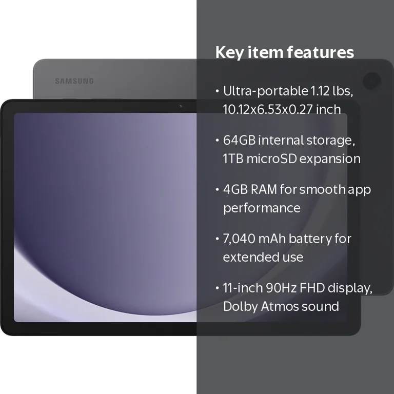 Samsung Mobile Galaxy Tab A9+ 64 GB Tablet | T-Mobile | Graphite Samsung Mobile Galaxy Tab A9+ 64 GB Tablet | T-Mobile | Graphite