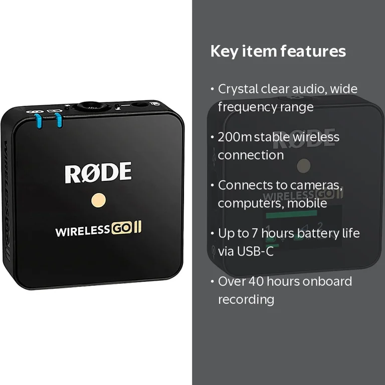Rode, Wireless Microphone System, Wireless GO II, Compact