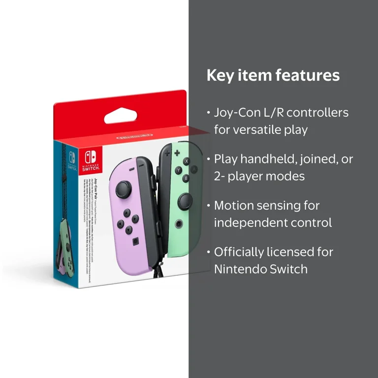 Nintendo Switch Joy-Con Left Pair in Pastel Purple and Green