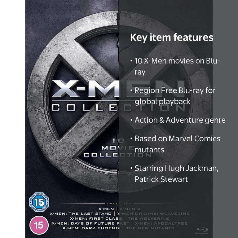 Marvel Studio's X-Men 1-10 Movie Collection (Blu-ray) featuring