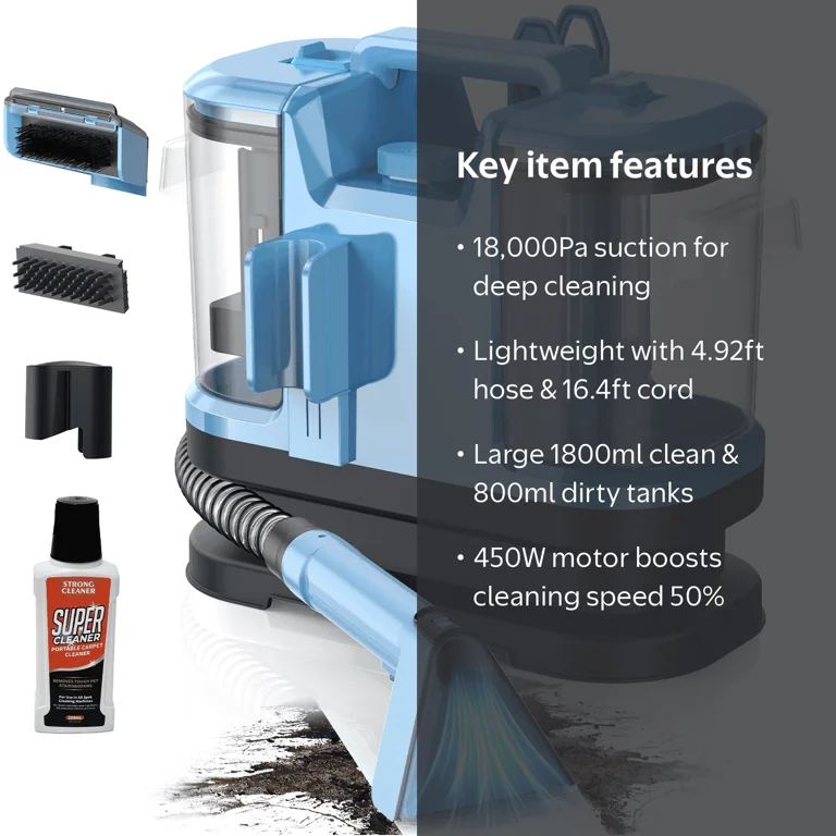 Vacfore Portable Carpet and Upholstery Cleaner, Black