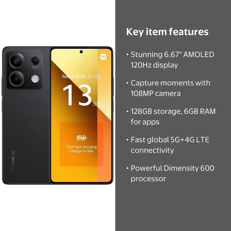 Xiaomi Redmi Note 13 5G + 4G LTE (128GB + 6GB) 6.67