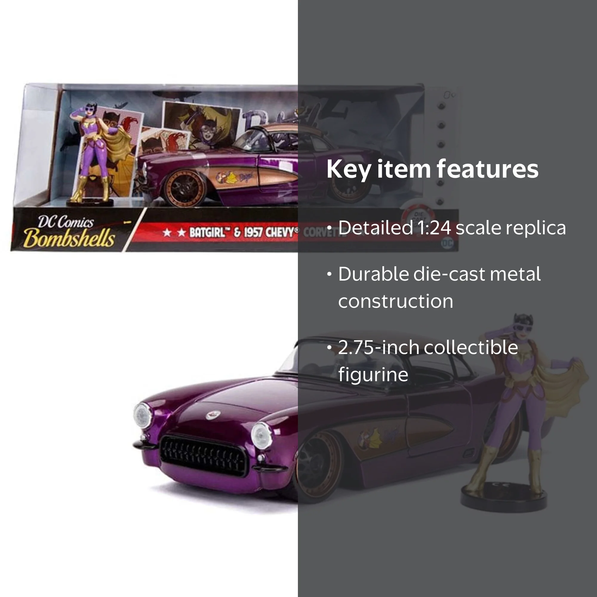 Jada Toys, Die-cast Car, 1957 Chevy Corvette, Batgirl collectible