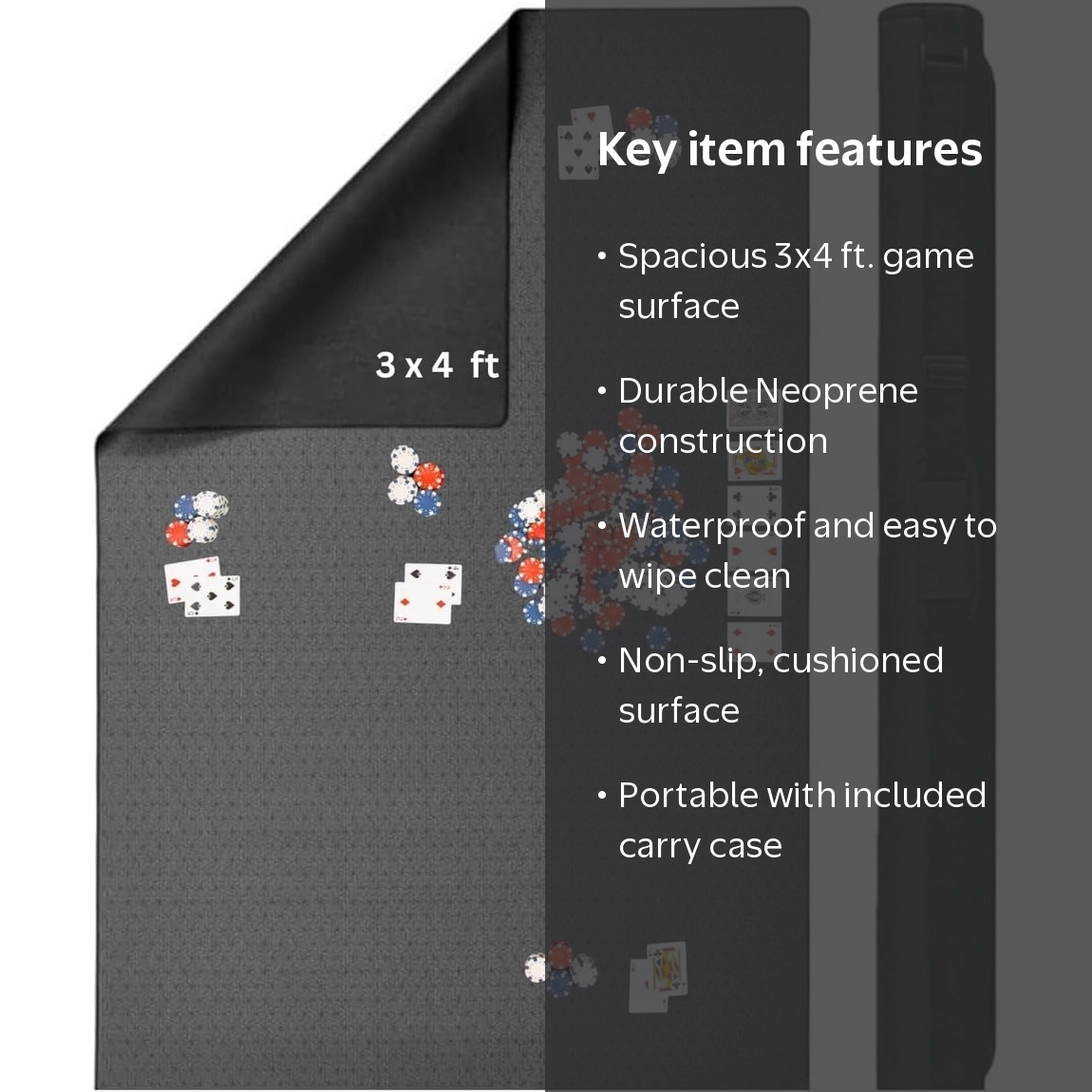 Feltectors, Gaming Mat, 3x4 ft, Neoprene Card Game Table Cover