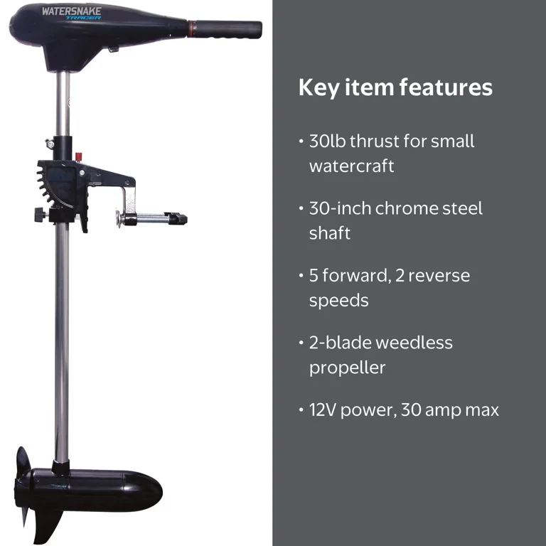 Tracer Transom Mount Trolling Motor. 30 lb thrust and 30 in shaft 