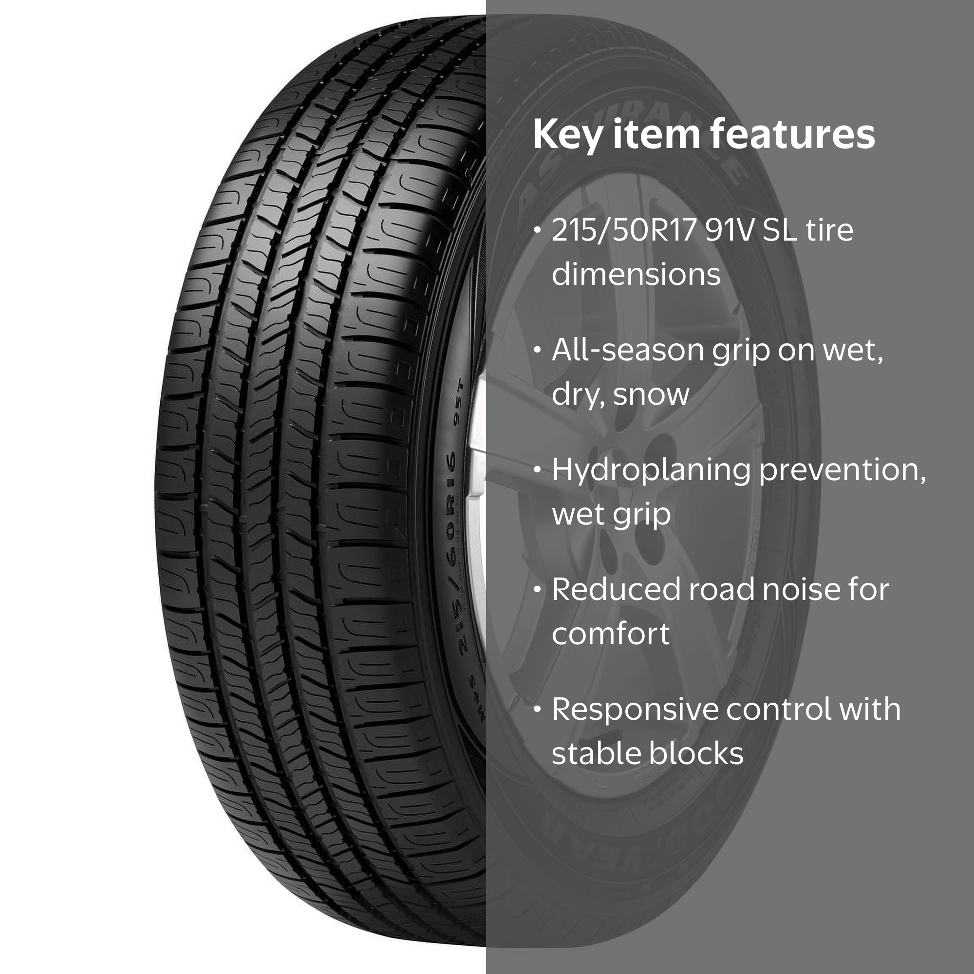 Goodyear Assurance 215/50R17 91V All-Season Passenger Tire for All