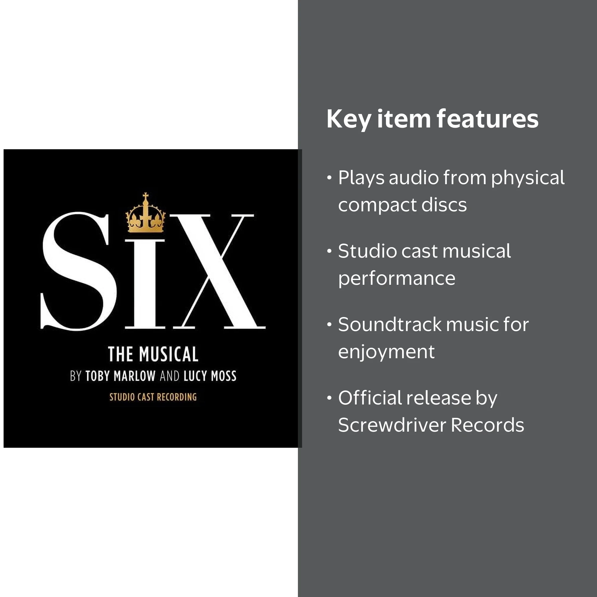 Six - Six: The Musical Studio Cast Recording CD Music