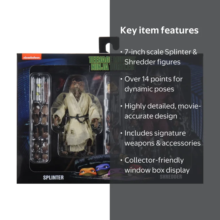 Neca TMNT Splinter and Shredder 7 Inch Action Figure 2 Pack