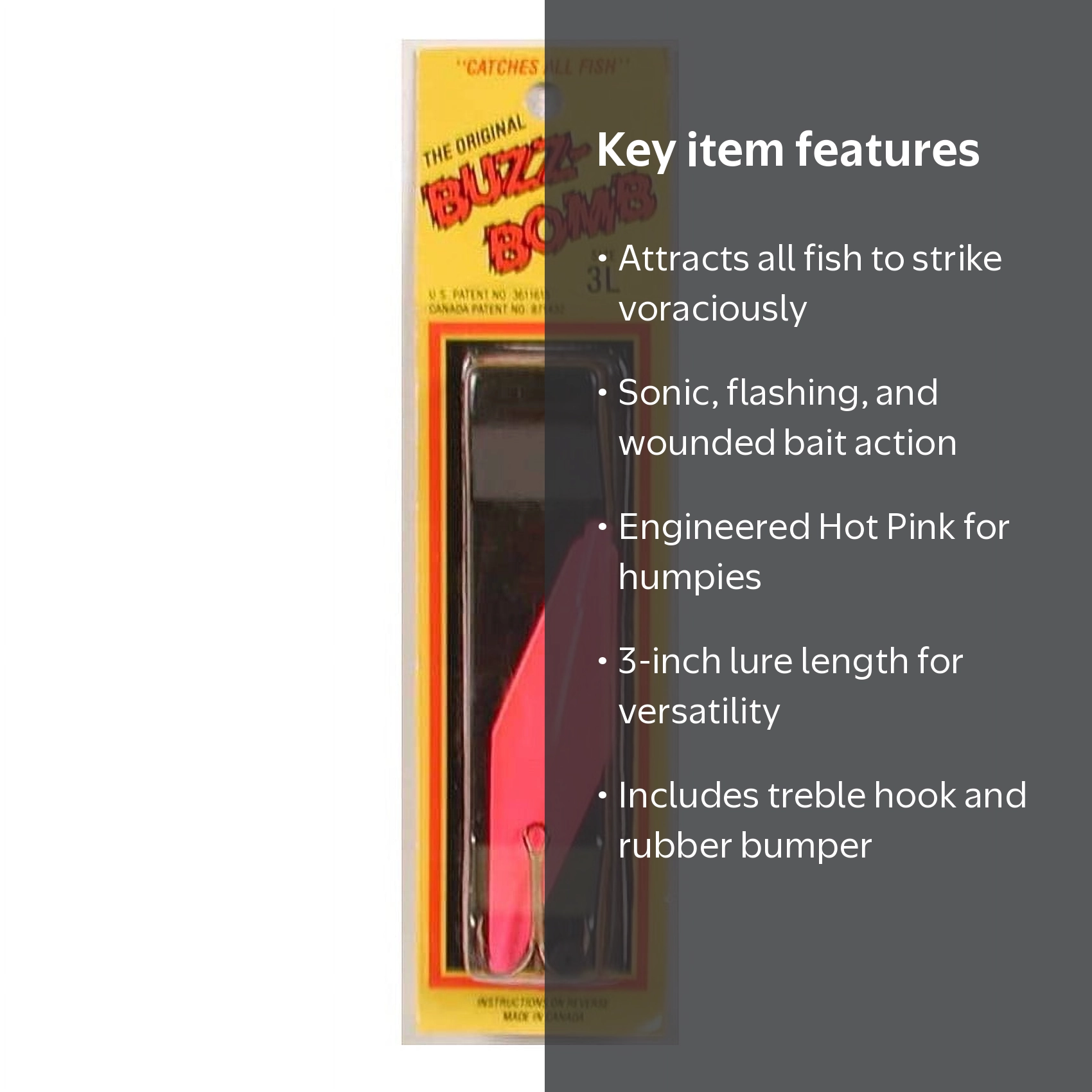 Buzz Bomb BB3L-HP Buzz Bomb Light Hot Pink Salmon Jig 3
