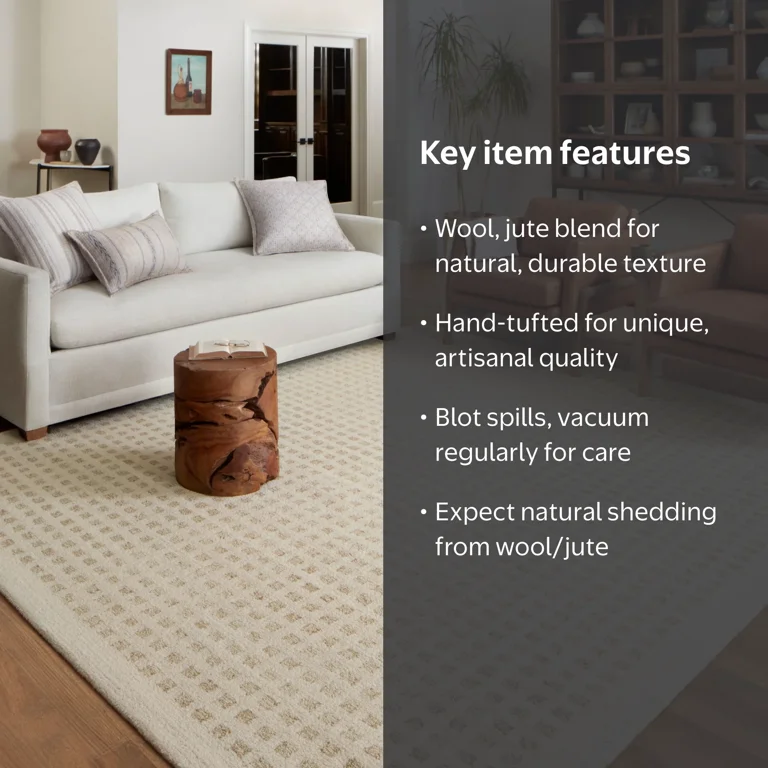 Chris Loves Julia x Loloi Polly Checkered Ivory/Natural Area Rug