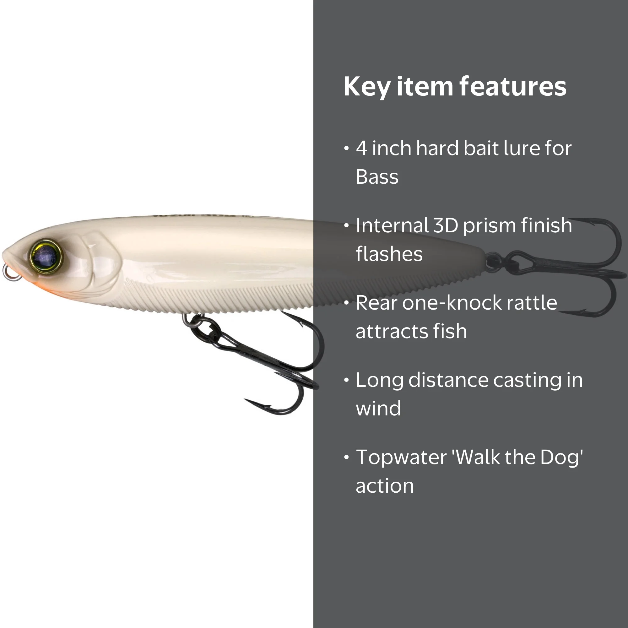 Yo-Zuri 3DB Pencil 4-inch Topwater Hard Bait Lure Bone for Bass