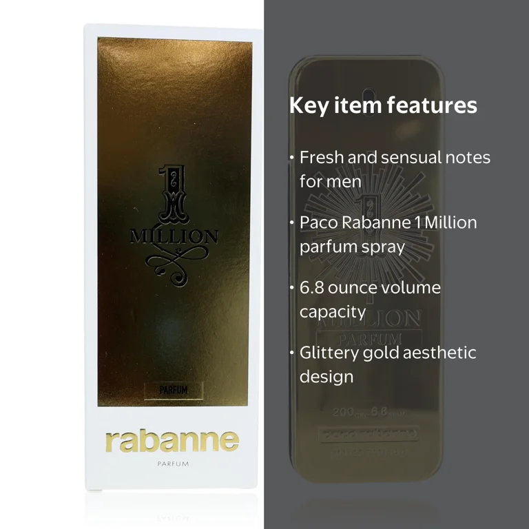 Paco Rabanne 1 Million Parfum, Warm Spicy Woody Fragrance, 6.8 oz