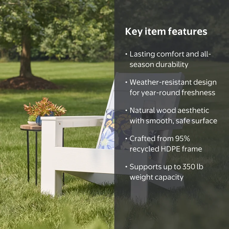Better Homes & Gardens Ezra Outdoor Hdpe Adirondack Chair, White