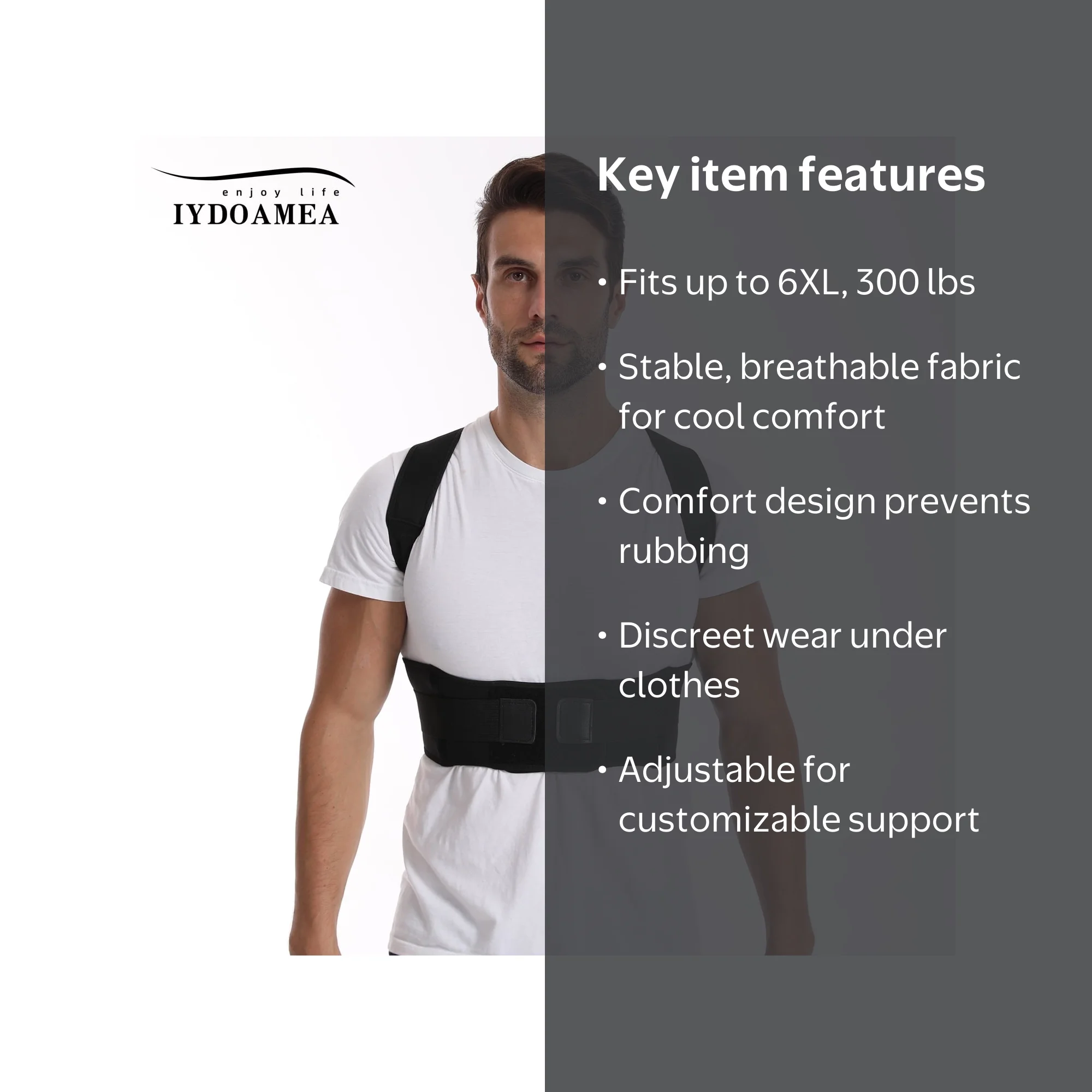 IYDoaMea Posture Corrector Upper Back Support Belt Unisex Magnetic