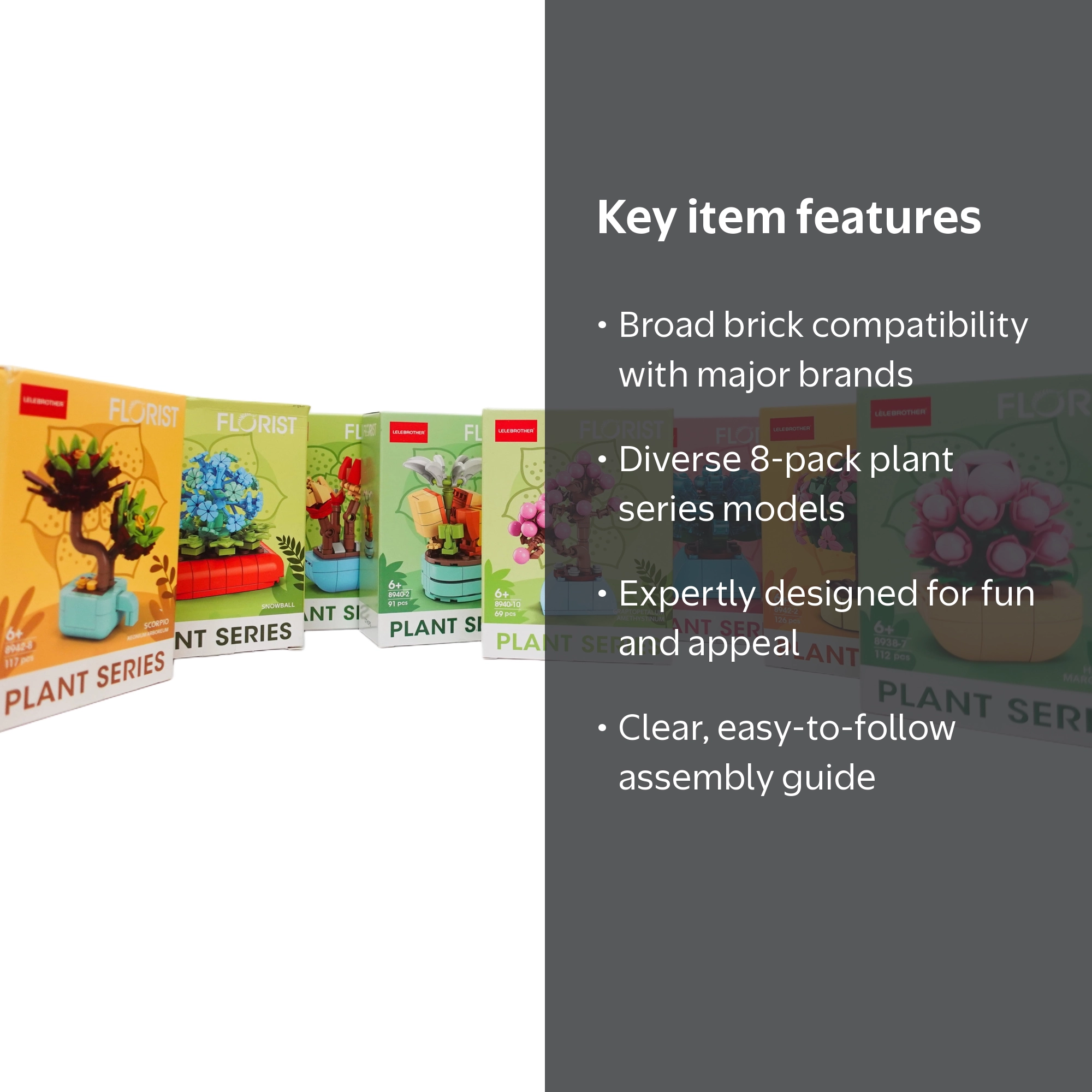 LELEBROTHER Plant Series Building Block Set 8 Pack - Walmart.com