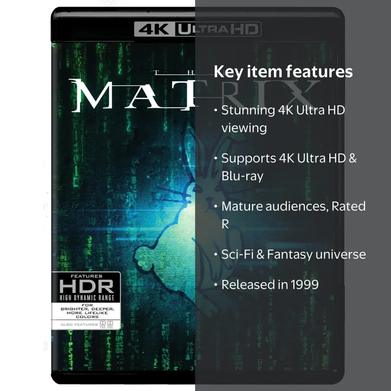 Warner Bros, The Matrix 4K Ultra HD Blu-ray, 1999, Rated R