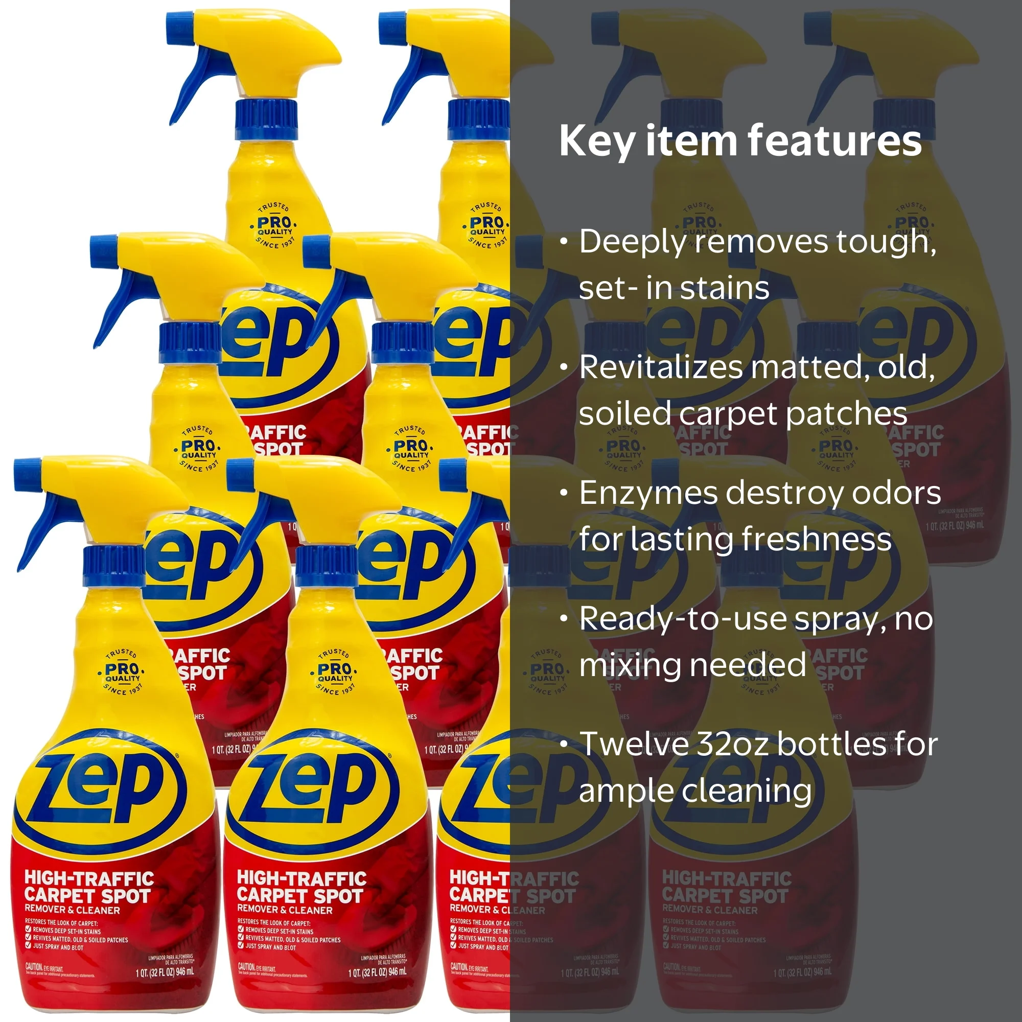 Zep, Carpet Cleaner, ZUHTC32, High Traffic RUG Spray - Walmart.com