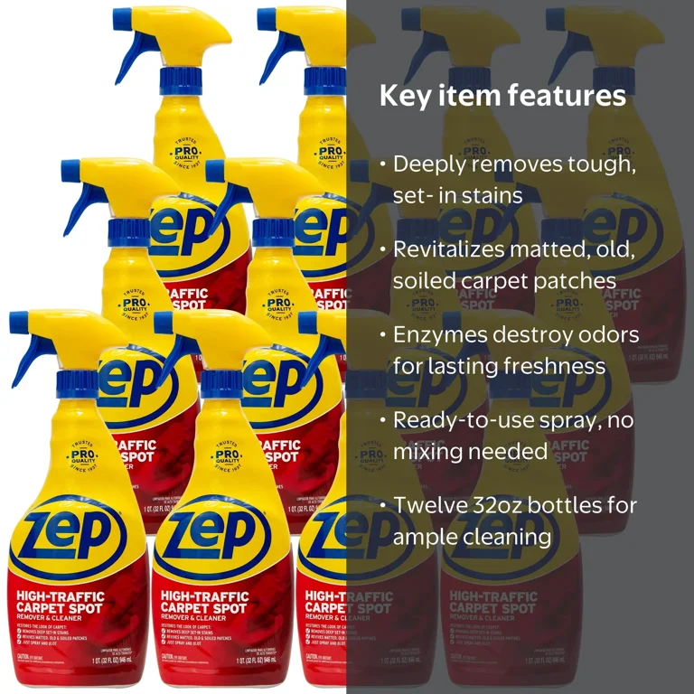 Zep, Carpet Cleaner, ZUHTC32, High Traffic RUG Spray - Walmart.com