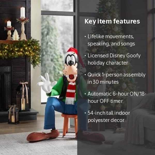 Disney 4ft. Animated Holiday Goofy A4 - Walmart.com