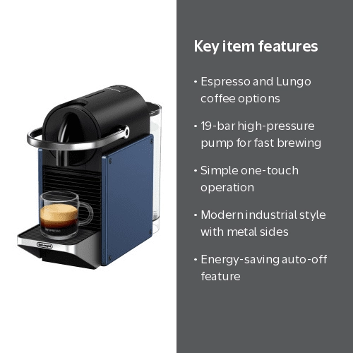 Nespresso, Espresso Machine, Navy Blue, Compact, Industrial Style