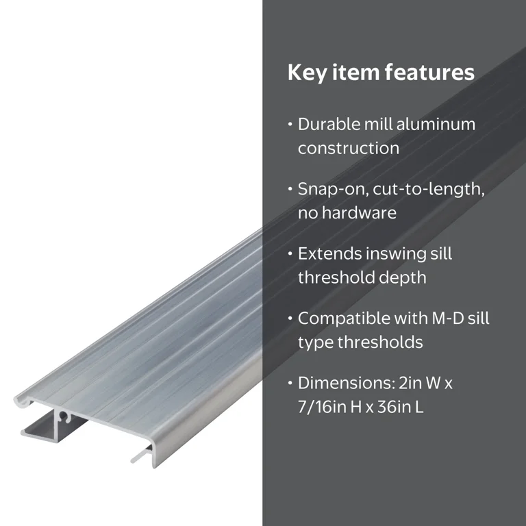 M-D Building Products 67106 36 in. Aluminum Snap-on Sill Threshold