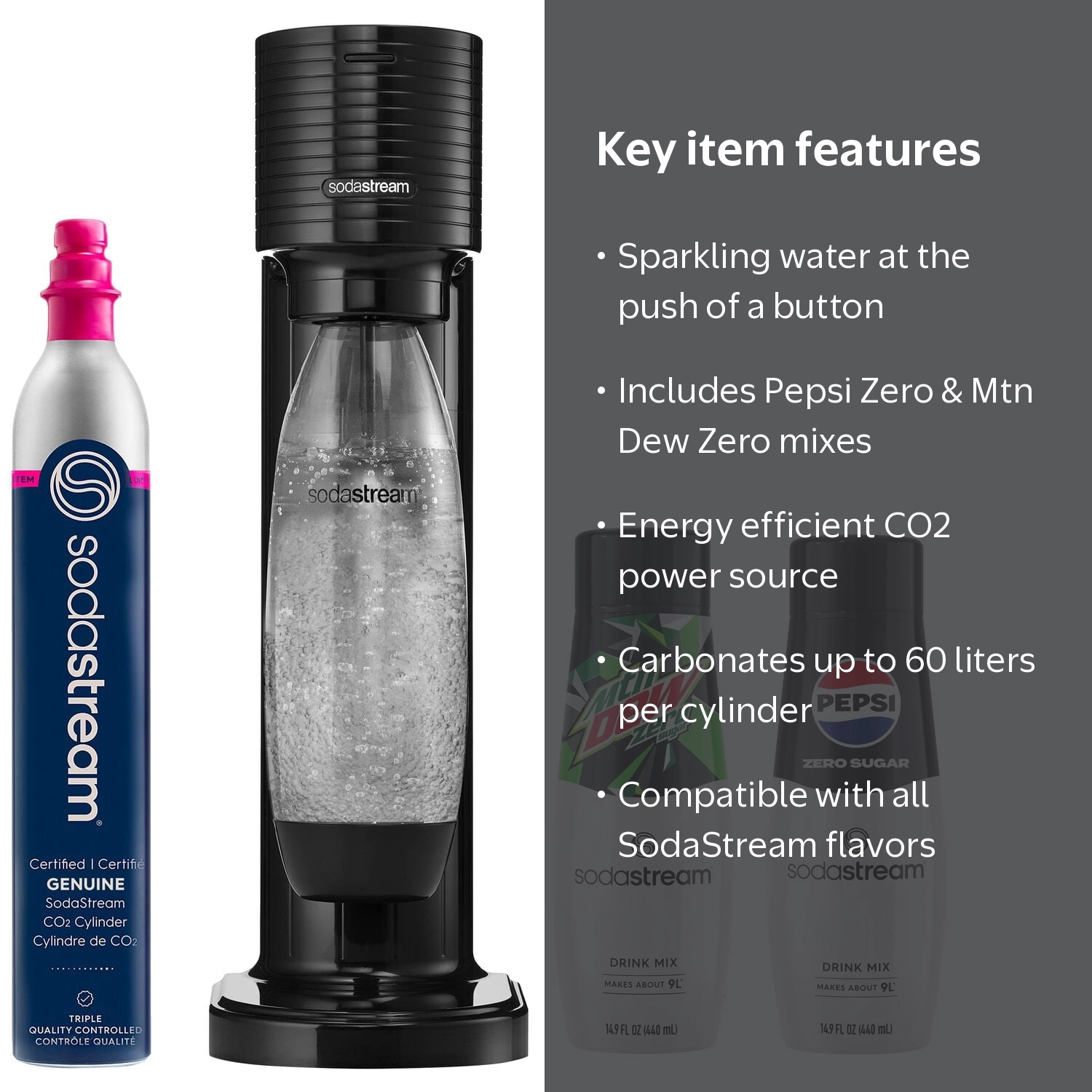 Sodastream® Black Gaia™ Sparkling Water Maker Bundle with Pepsi