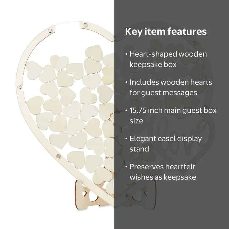 Way To Celebrate Wooden Heart Drop Box Guest Book, 15.75 - Walmart.com