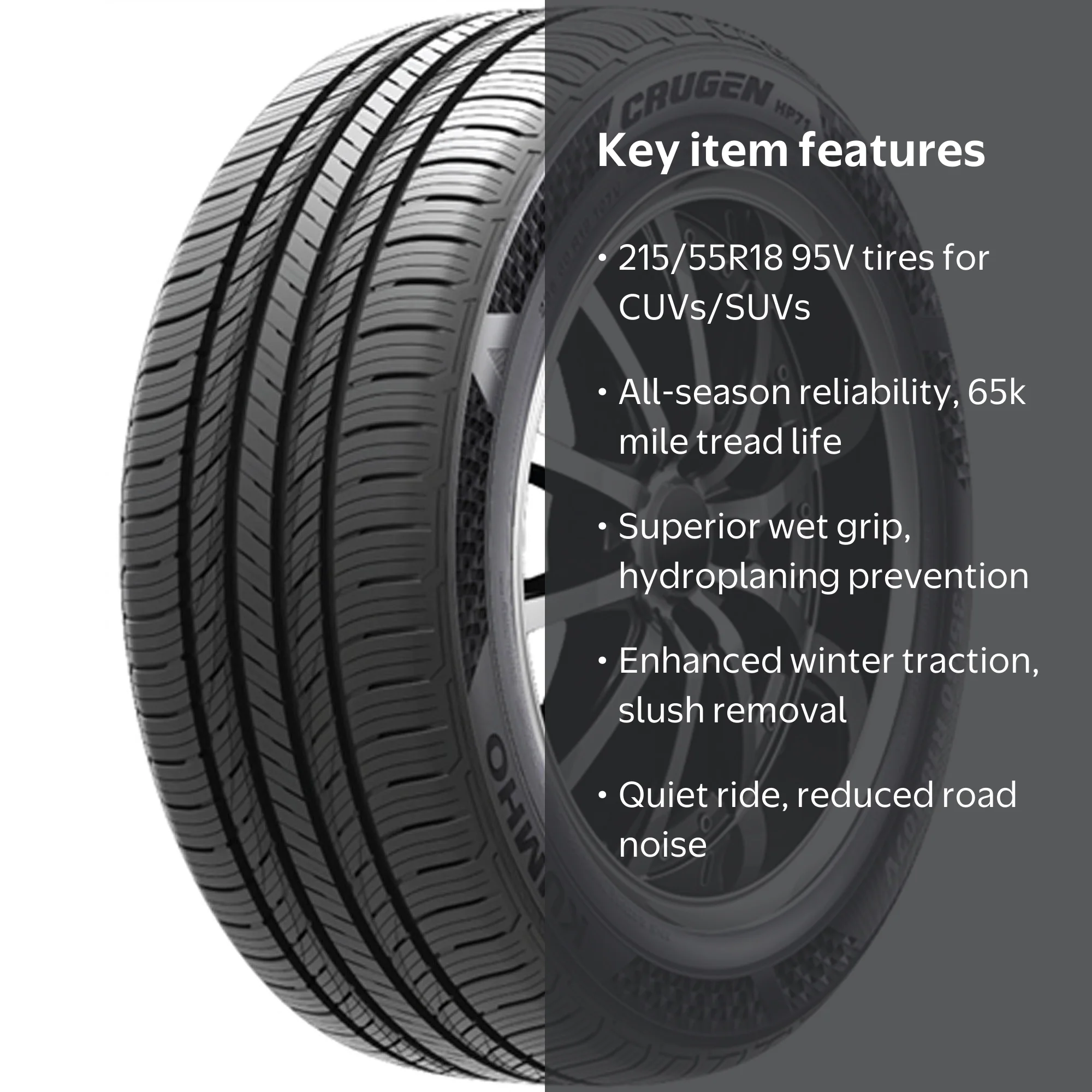Kumho Crugen HP71 All Season 215/55R18 95V SUV/Crossover Tire