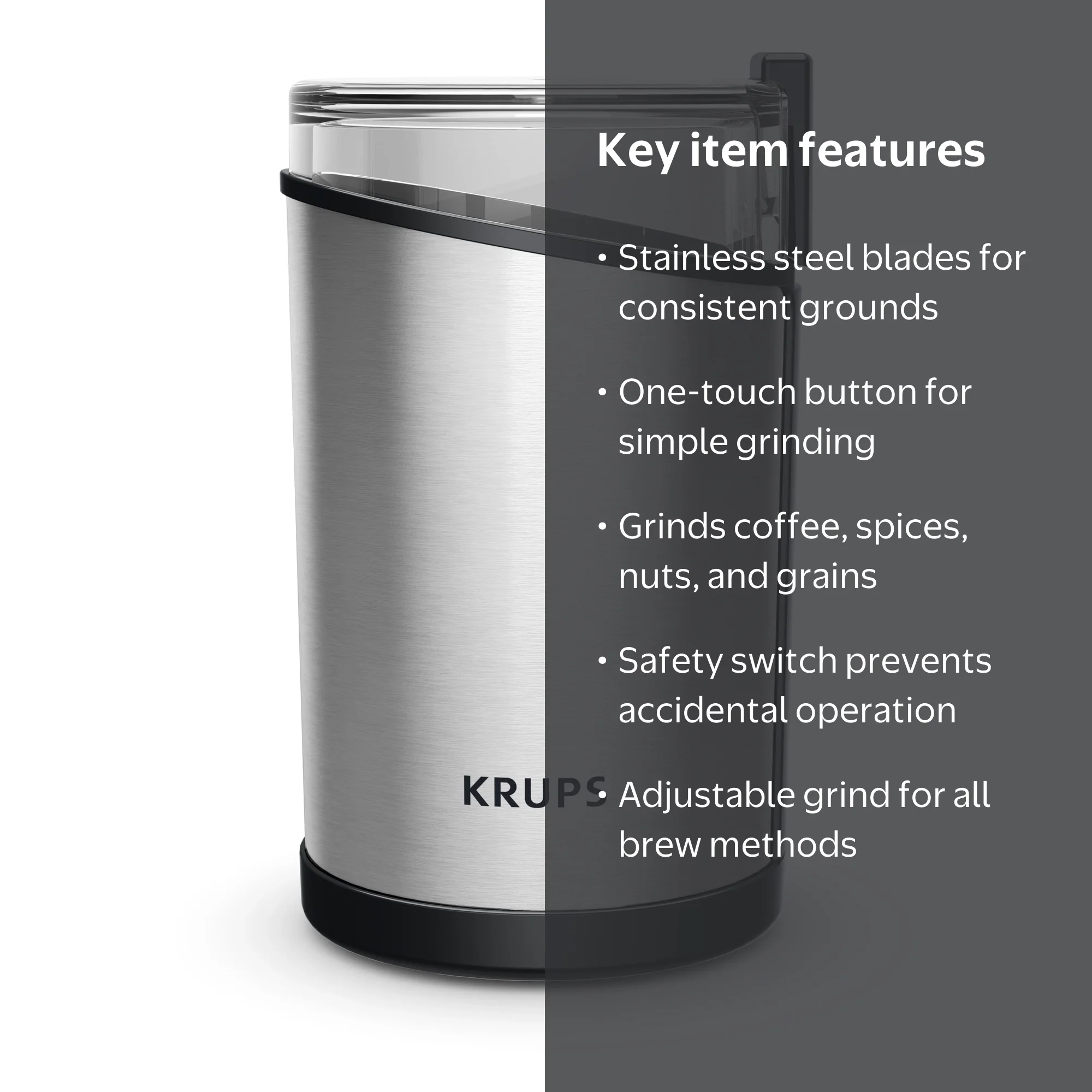 Krups Electric Coffee and Spice Grinder with Stainless Steel