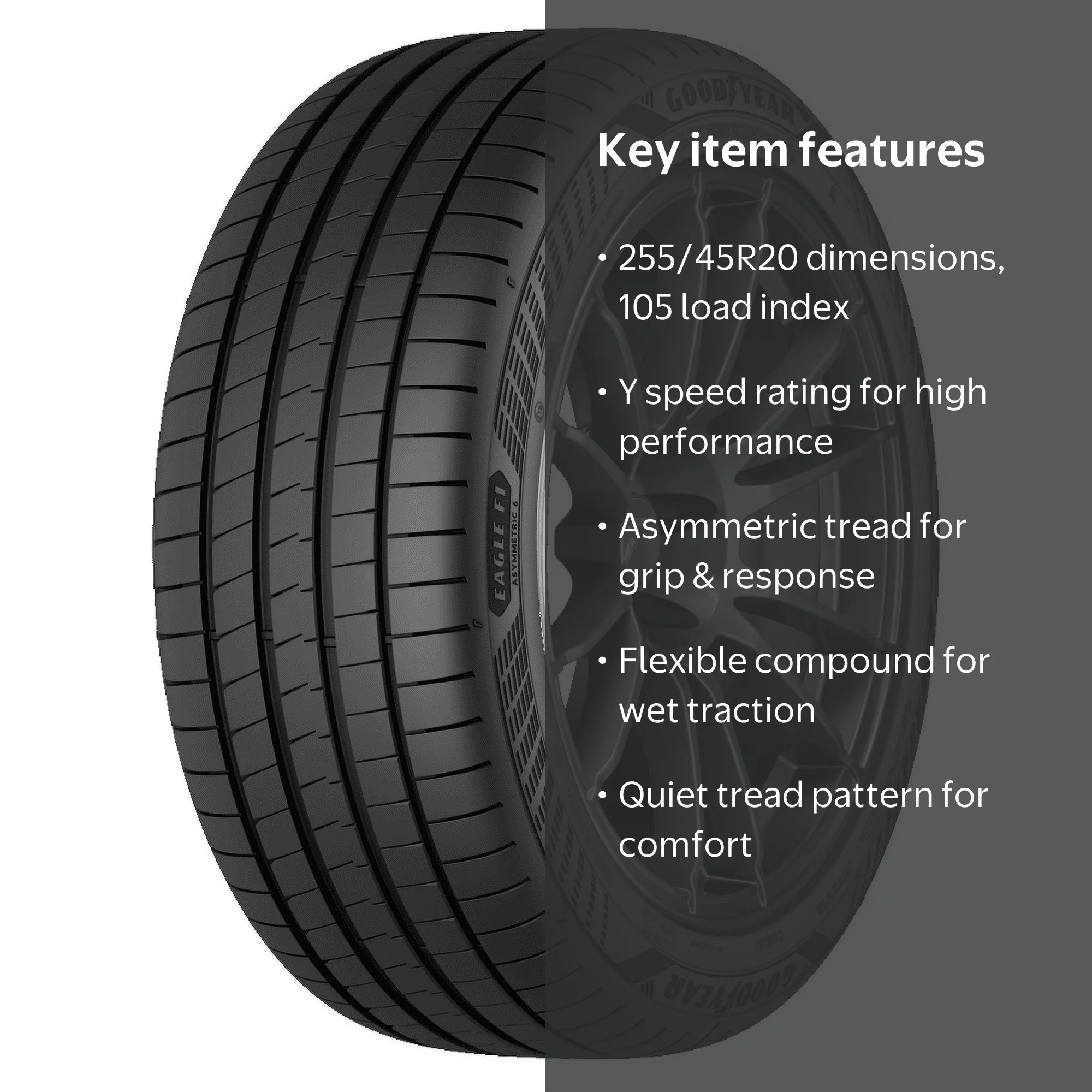 Goodyear Eagle F1 Asymmetric 6 255/45R20 105Y All- Season Tire