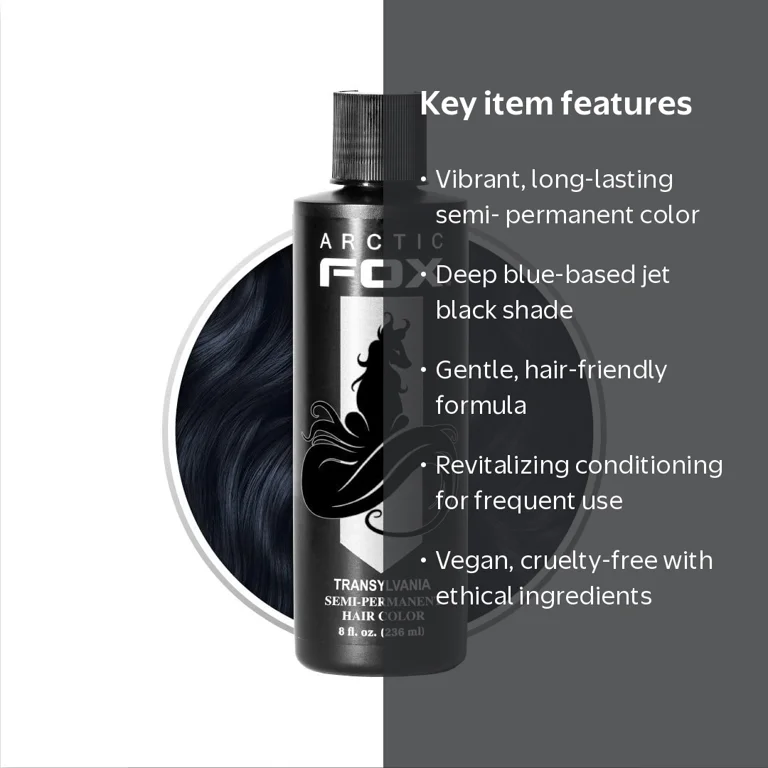 Arctic Fox, Vegan Semi-Permanent Hair Color Dye, TRANSYLVANIA 8 Fl