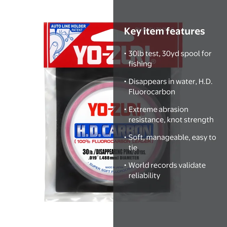 Yo-Zuri HD Pink Fluorocarbon Leader Line, 30lb, 30yd - Walmart.com