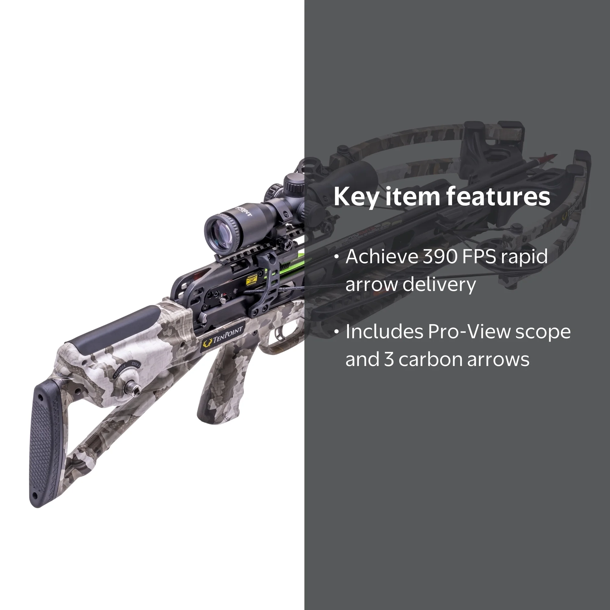 TenPoint Venom X Crossbow, 390 FPS, Lightweight Bow, ACUslide, Pro