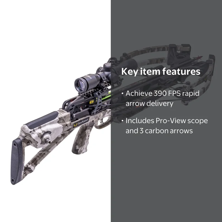 TenPoint Venom X Crossbow, 390 FPS, Lightweight Bow, ACUslide, Pro
