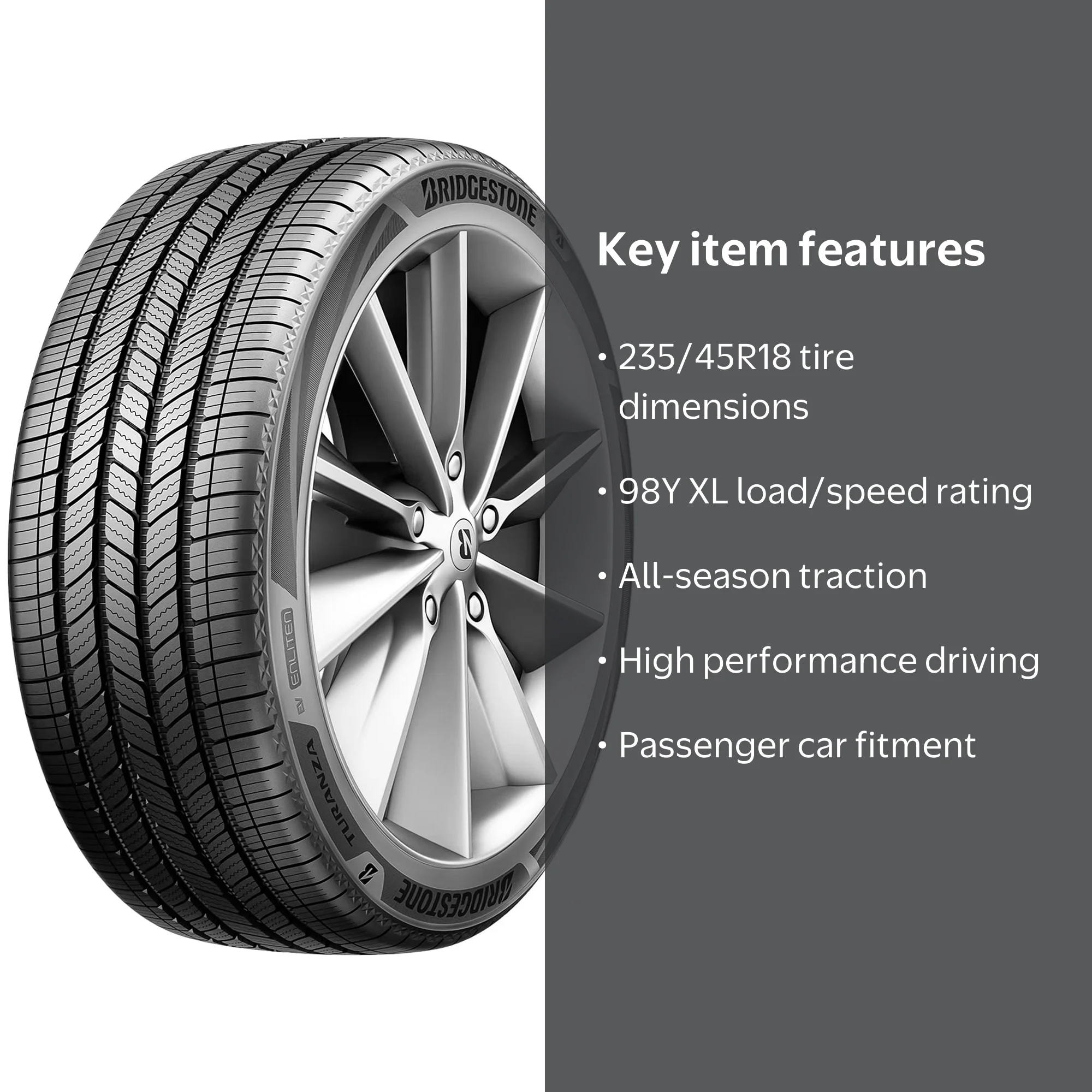 Bridgestone Turanza EV 235/45R18 98Y XL High Performance a/s All