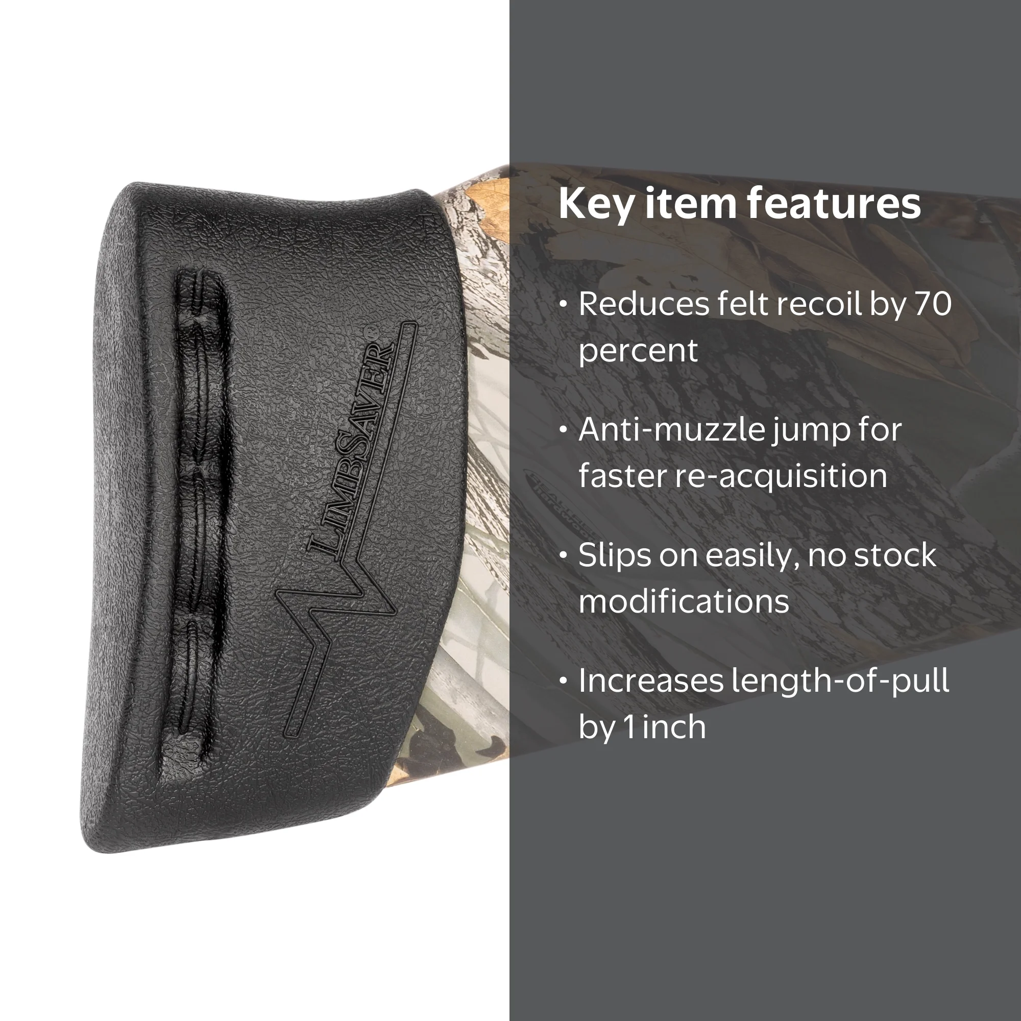 Free Shipping! LimbSaver RecoilPad Small, 1 inch, Slip-On AirTech