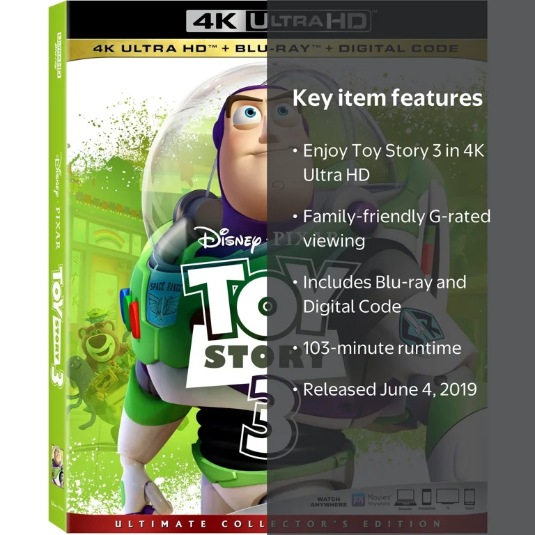 Disney, Toy Story 3 4K Ultra HD + Blu-ray Digital Code - Walmart.com