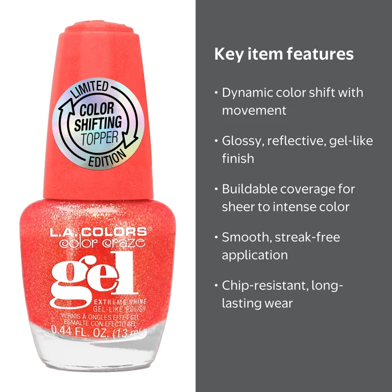 L.A. COLORS Color Shifting Nail Polish, Asteroid, Galactic Shimmer
