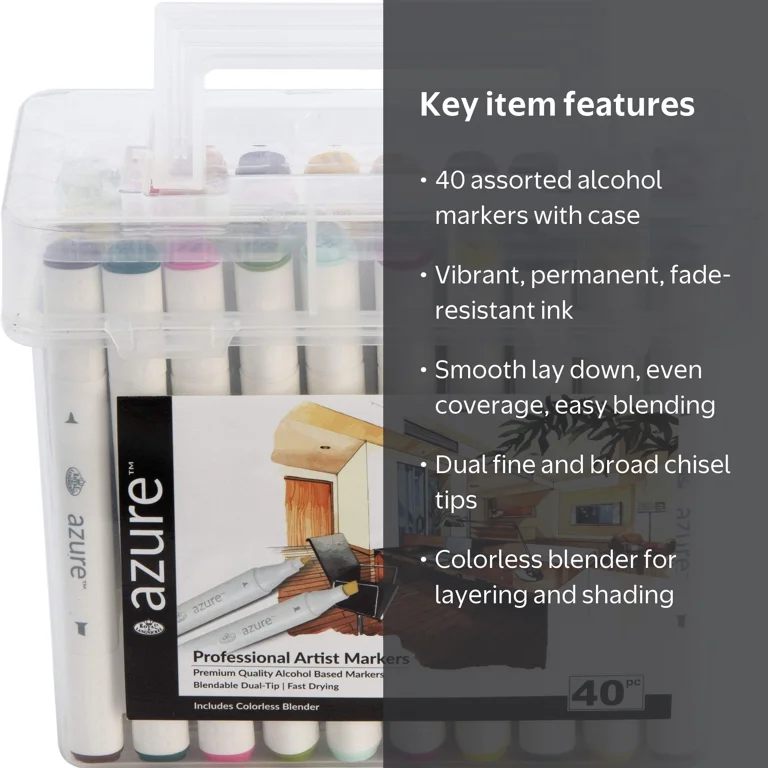 Royal & Langnickel Art Craft Markers, 40 Pack, Assorted Colors