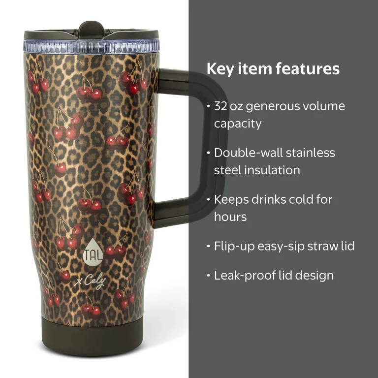 Cely x TAL 32oz Stainless Steel Skye Tumbler with Handle and Fip