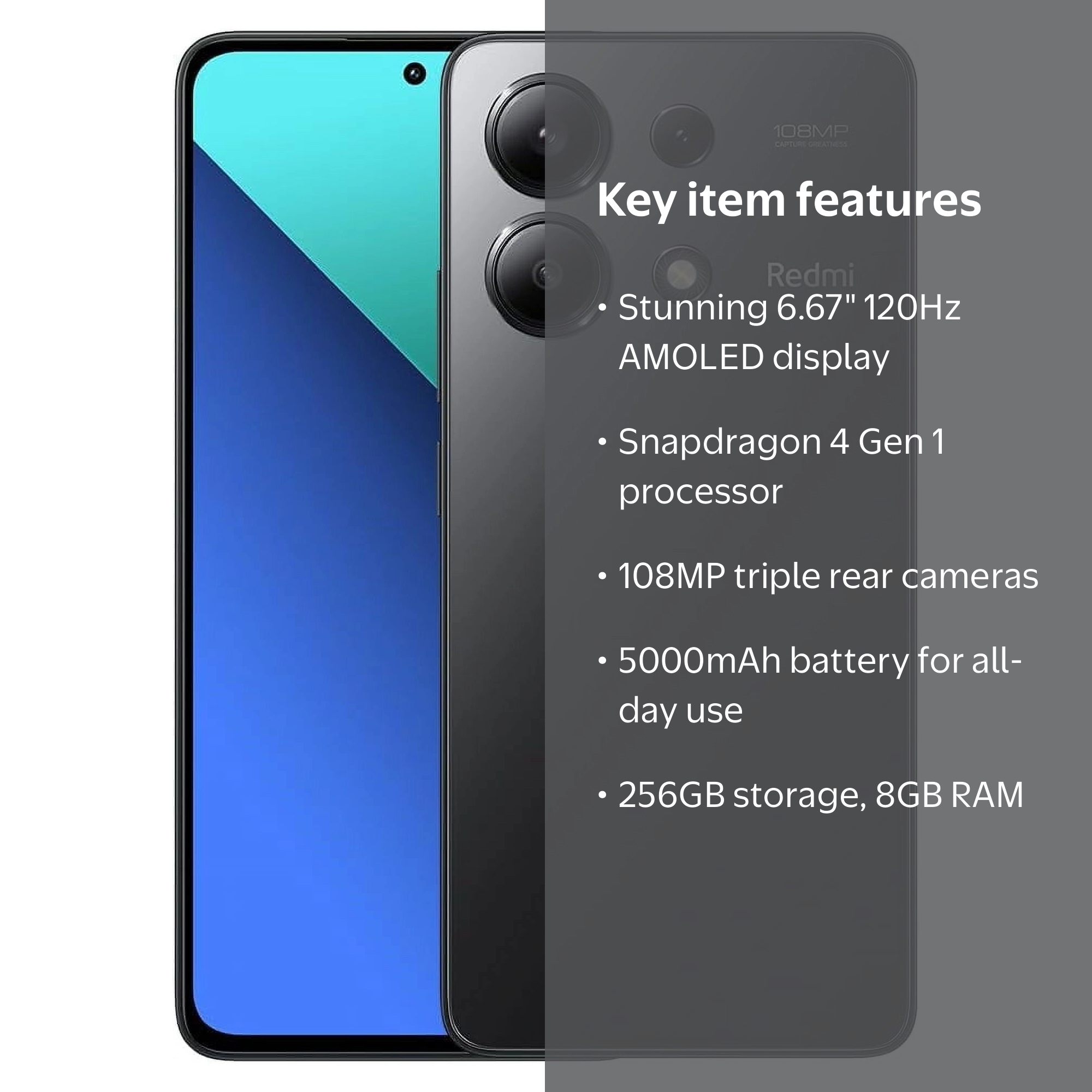 Xiaomi Redmi Note 13 4G LTE (256GB + 8GB) 6.67